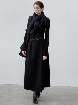 tageechita TG_Basic overlapping skirt_BLACK