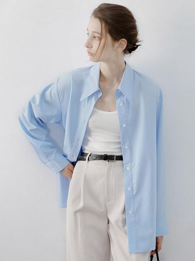 tageechita TG_Basic pointed collar shirt_BLUE