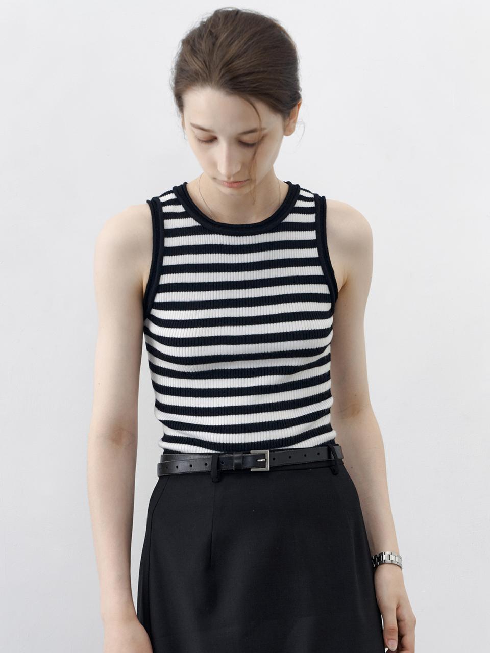 tageechita TG_Basic striped sleeveless top
