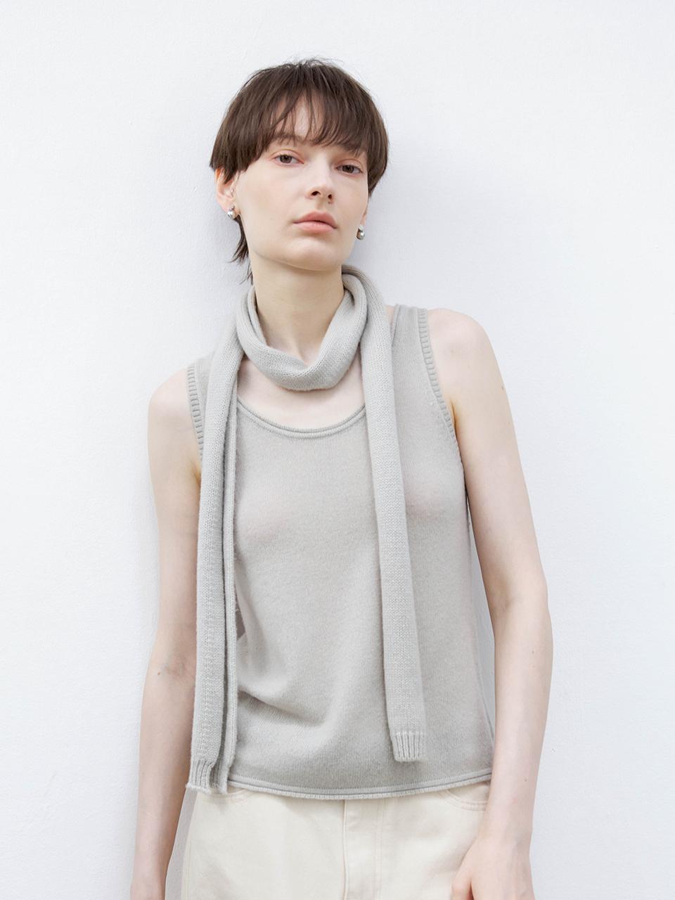 tageechita TG_Basic wool narrow scarf_LIGHT GRAY