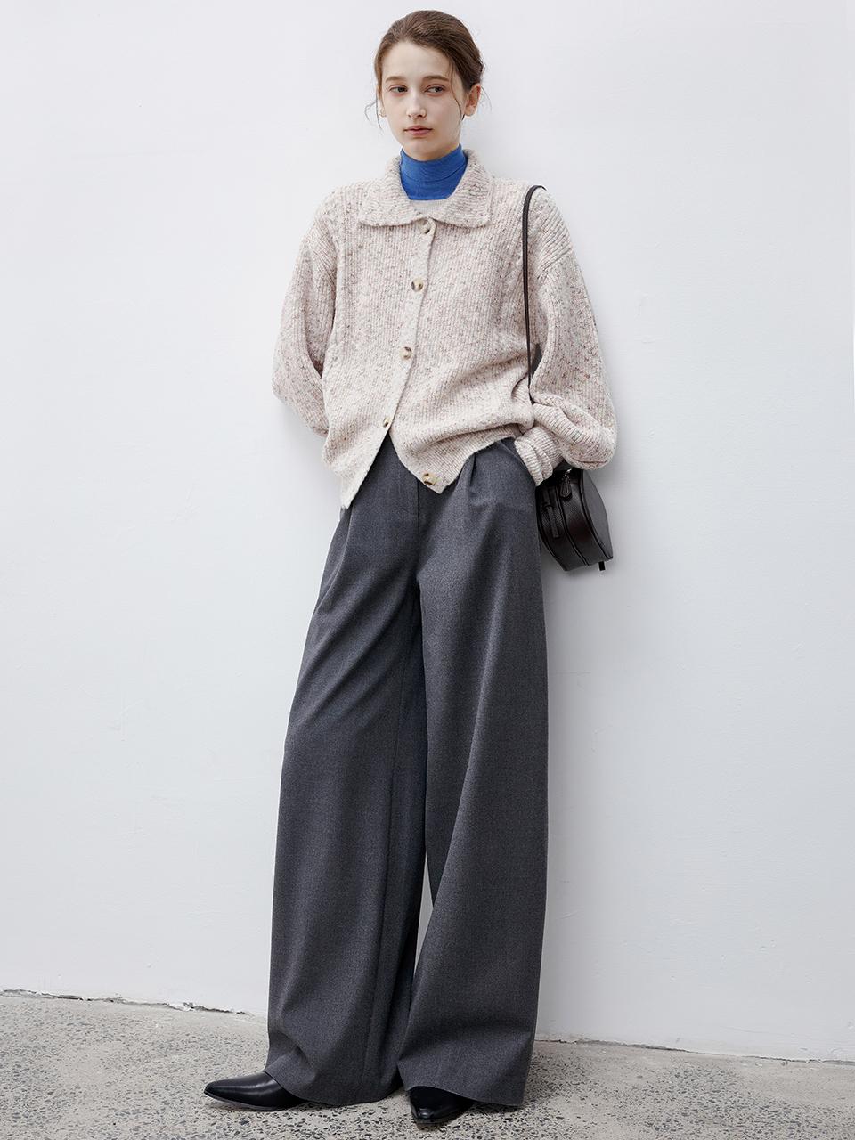 tageechita TG_Brushed draped wide pants_GRAY