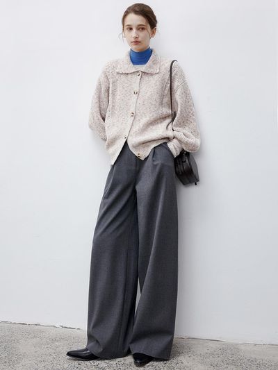 tageechita TG_Brushed draped wide pants_GRAY