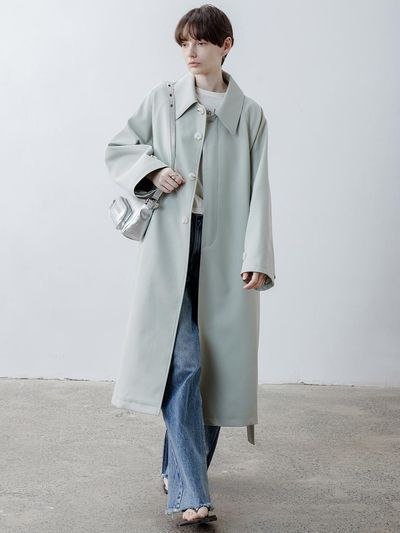 tageechita TG_Classic belted windbreaker coat_GREEN