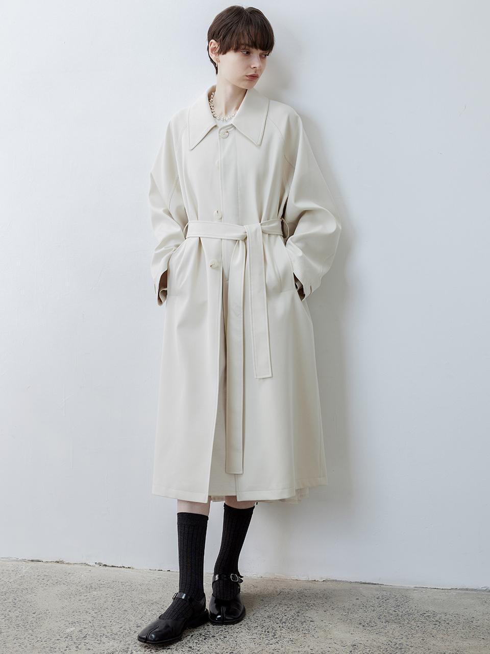tageechita TG_Classic belted windbreaker coat_IVORY