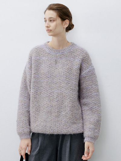tageechita TG_Melange velvet knitted sweater
