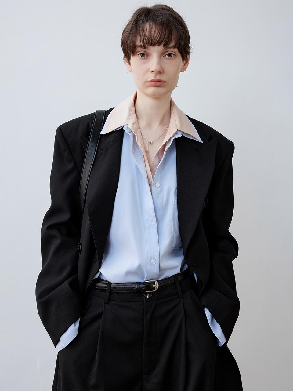 tageechita TG_Pocket fake two-pieces shirt_BLUE
