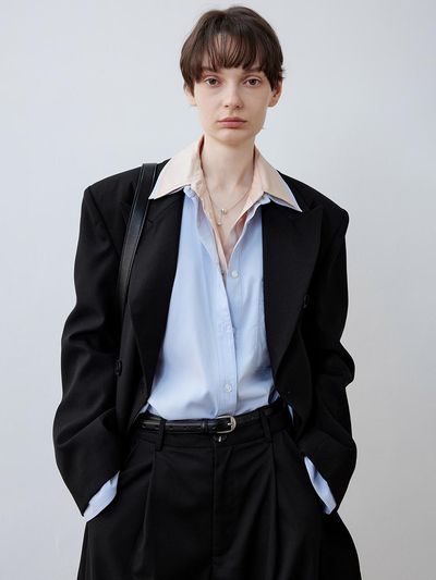 tageechita TG_Pocket fake two-pieces shirt_BLUE