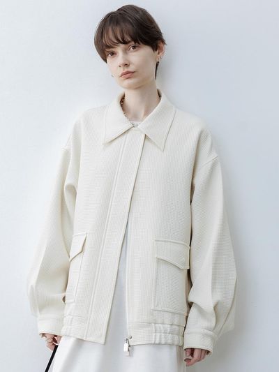 tageechita TG_Textured plaid oversized jacket