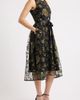 Tahari ASL Tahari ASL Belted Metallic Floral Embroidered Fit & Flare Midi Dress - 3