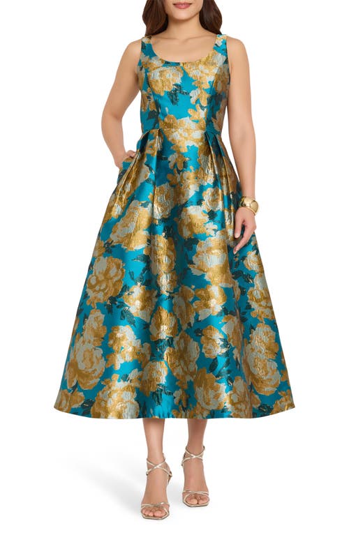 Tahari ASL Tahari ASL Brocade Sleeveless Cocktail Dress