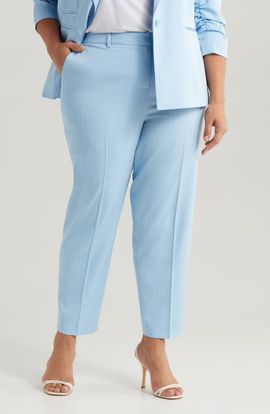 Tahari ASL Tahari ASL Classic Pinstripe Straight Leg Pants