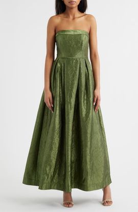 Tahari ASL Tahari ASL Crushed Taffeta Strapless Gown