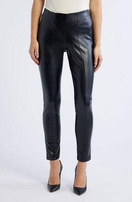 Tahari ASL Tahari ASL Faux Leather Ponte Pants