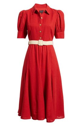 Tahari ASL Tahari ASL Fit & Flare Midi Shirtdress