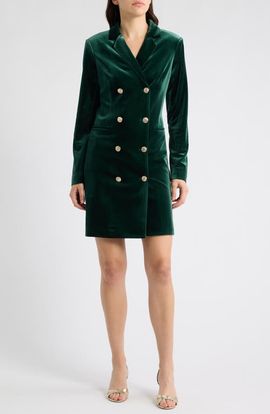 Tahari ASL Tahari ASL Long Sleeve Velvet Blazer Minidress