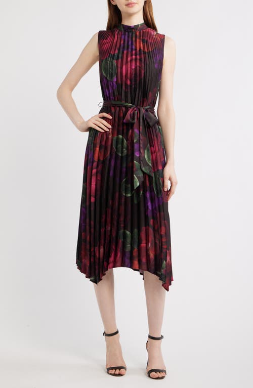 Tahari ASL Tahari ASL Matte Charmeuse Tie Waist Midi Dress