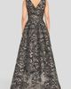 Tahari ASL Tahari ASL Metallic Floral Jacquard High Low Gown - 2