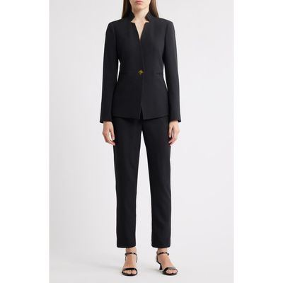 Tahari ASL Tahari ASL Notch Neck Long Sleeve Jumpsuit