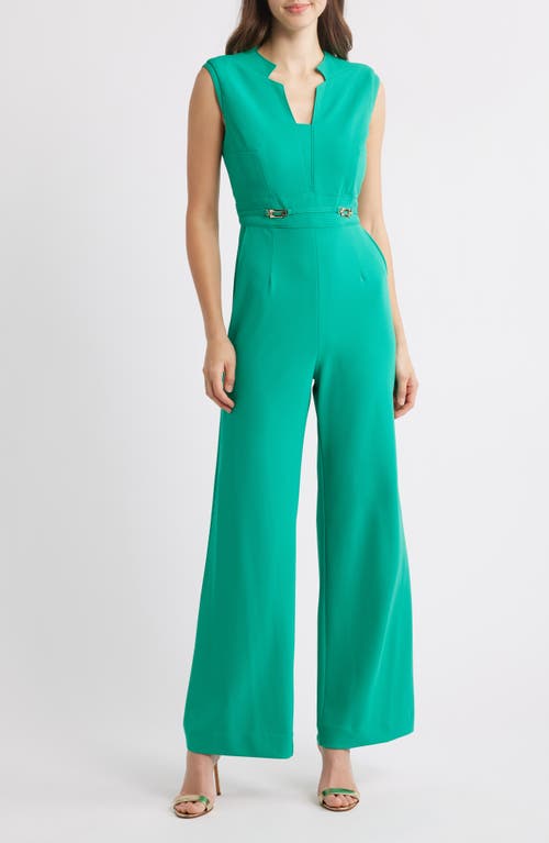 Tahari ASL Tahari ASL Notched Neck Sleeveless Jumpsuit