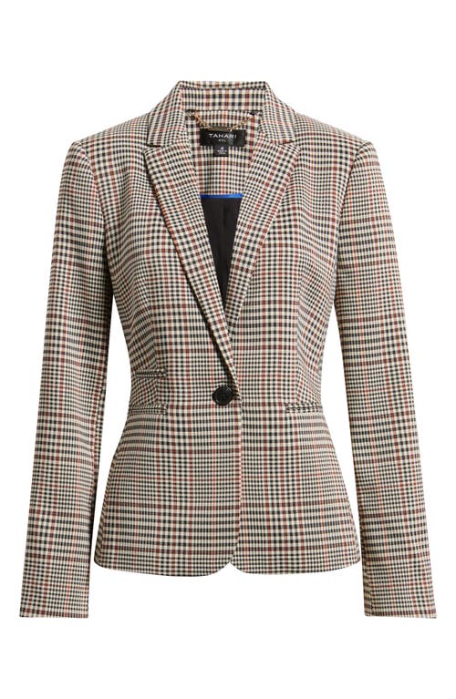 Tahari ASL Tahari ASL One-Button Plaid Blazer