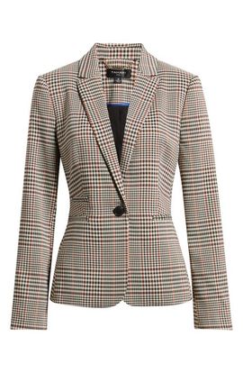 Tahari ASL Tahari ASL One-Button Plaid Blazer