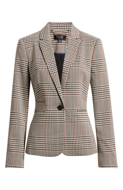 Tahari ASL Tahari ASL One-Button Plaid Blazer