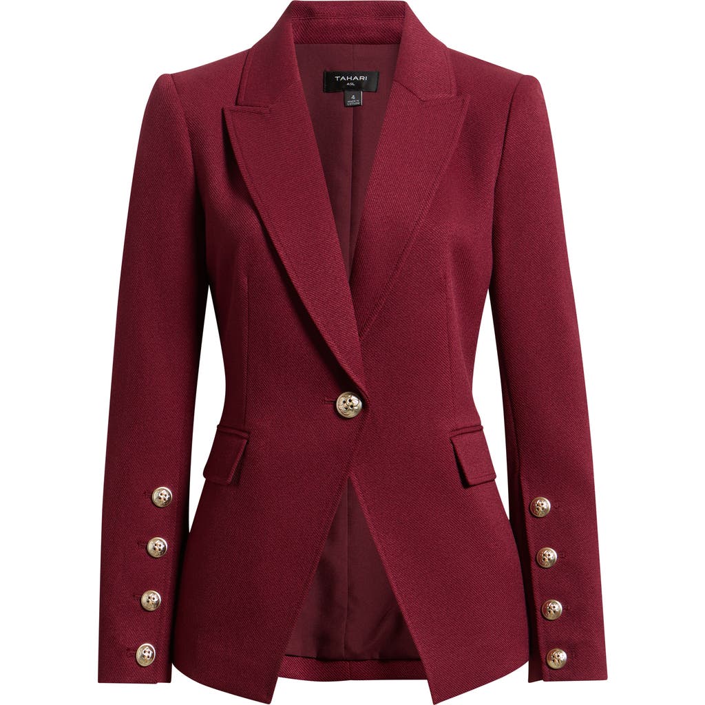 Tahari ASL Tahari ASL One-Button Structured Blazer