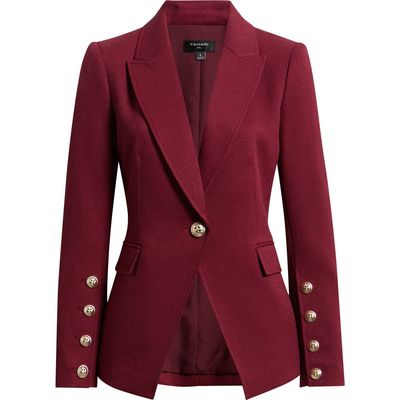 Tahari ASL Tahari ASL One-Button Structured Blazer
