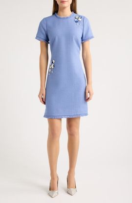 Tahari ASL Tahari ASL Paillette Floral Detail Sheath Dress