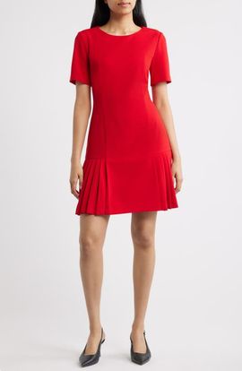 Tahari ASL Tahari ASL Pleat Detail Short Sleeve DRess