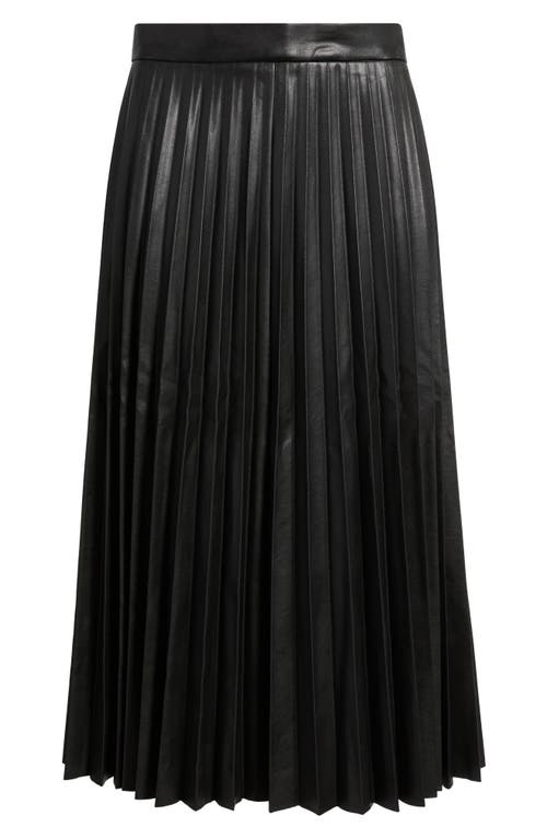 Tahari ASL Tahari ASL Pleated Faux Leather Midi Skirt