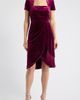 Tahari ASL Tahari ASL Pleated Fringe Velvet Cocktail Dress - 1