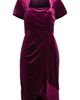 Tahari ASL Tahari ASL Pleated Fringe Velvet Cocktail Dress - 5