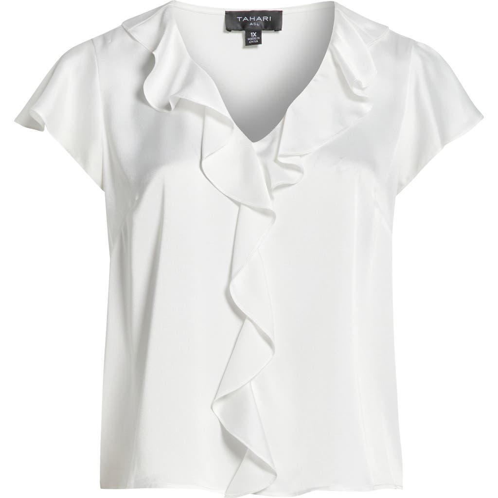 Tahari ASL Tahari ASL Ruffle Satin Top