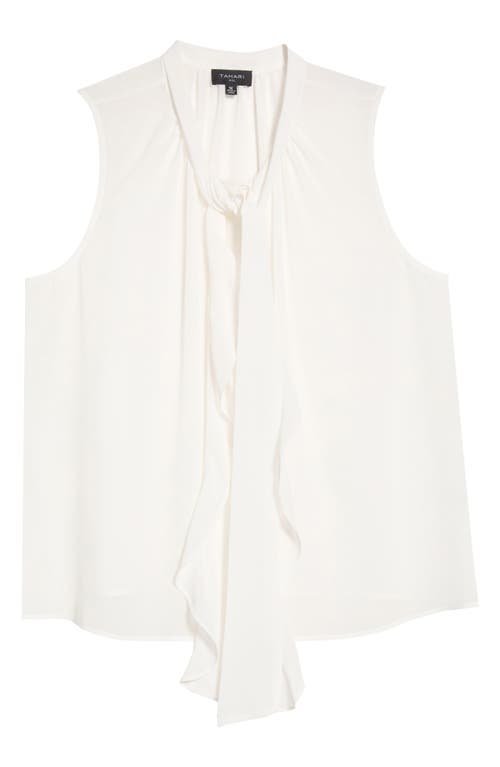 Tahari ASL Tahari ASL Ruffle Tie Sleeveless Chiffon Top