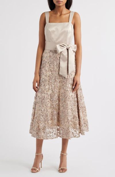 Tahari ASL Tahari ASL Sequin Soutache Satin Cocktail Dress
