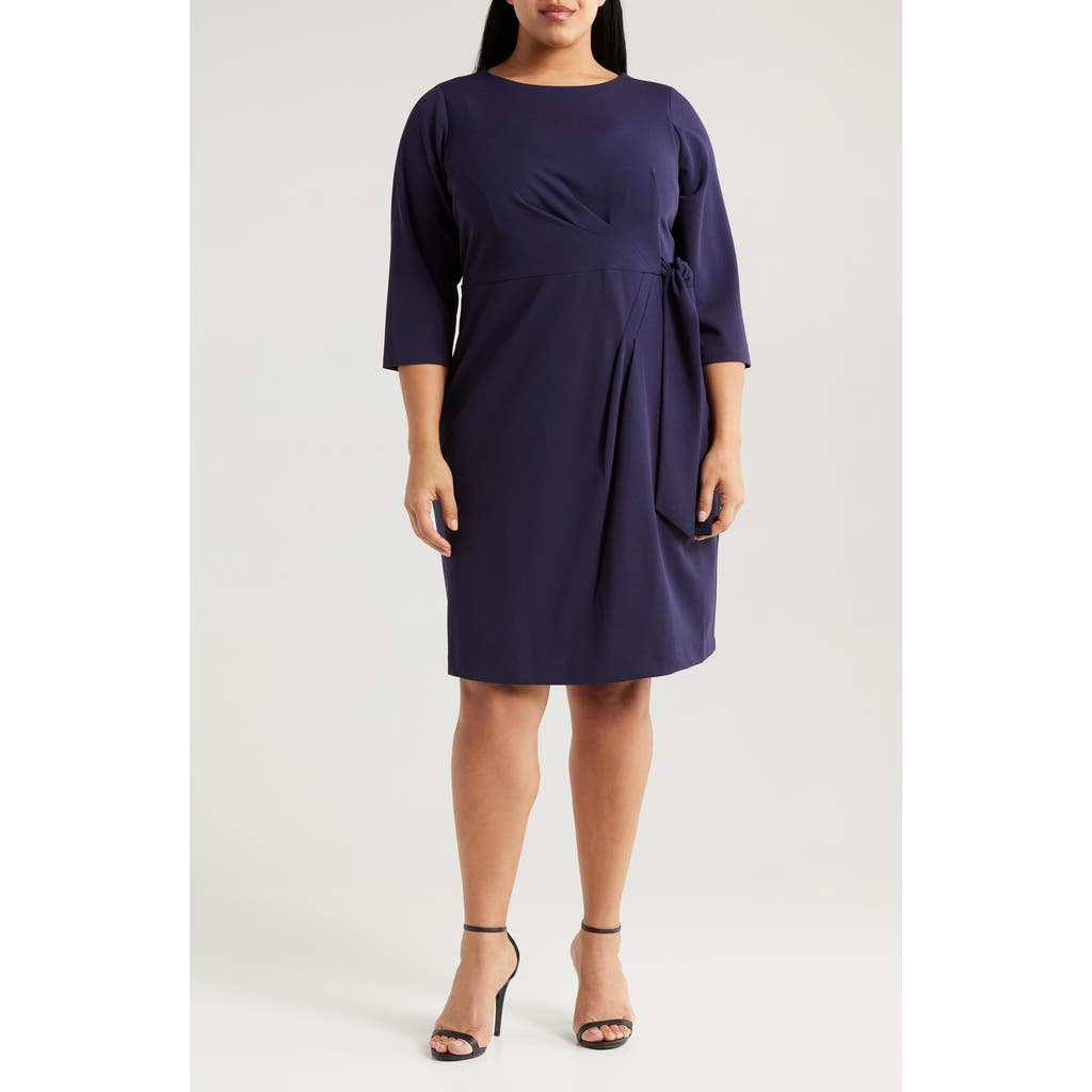 Tahari ASL Tahari ASL Side Tie Faux Wrap Sheath Dress