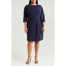 Tahari ASL Tahari ASL Side Tie Faux Wrap Sheath Dress