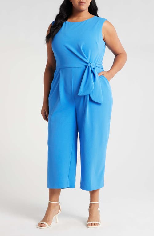 Tahari ASL Tahari ASL Side Tie Scuba Crepe Crop Wide Leg Jumpsuit