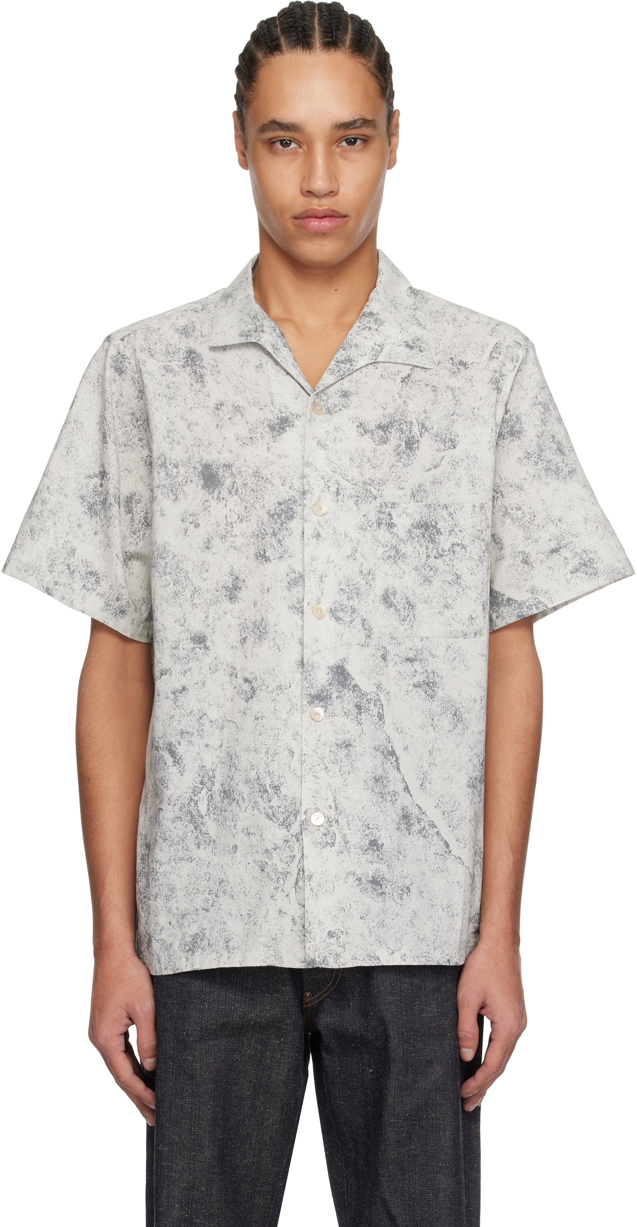 Taiga Takahashi - Gray Lot. 114 Italian Collar Shirt