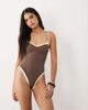 Tala Tala contrast underwire swimsuit in cortado brown and lemon yellow - Exclusive to ASOS - 1