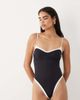 Tala Tala contrast underwire swimsuit in shadow black - 1