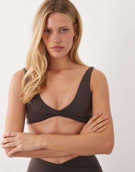 Tala Tala DayFlex twist front sports bra in mocha brown
