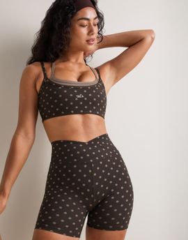 Tala TALA DayFlex wrap shorts in brown polka dots