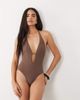 Tala Tala halter tie back swimsuit in cortado brown- Exclusive to ASOS - 1