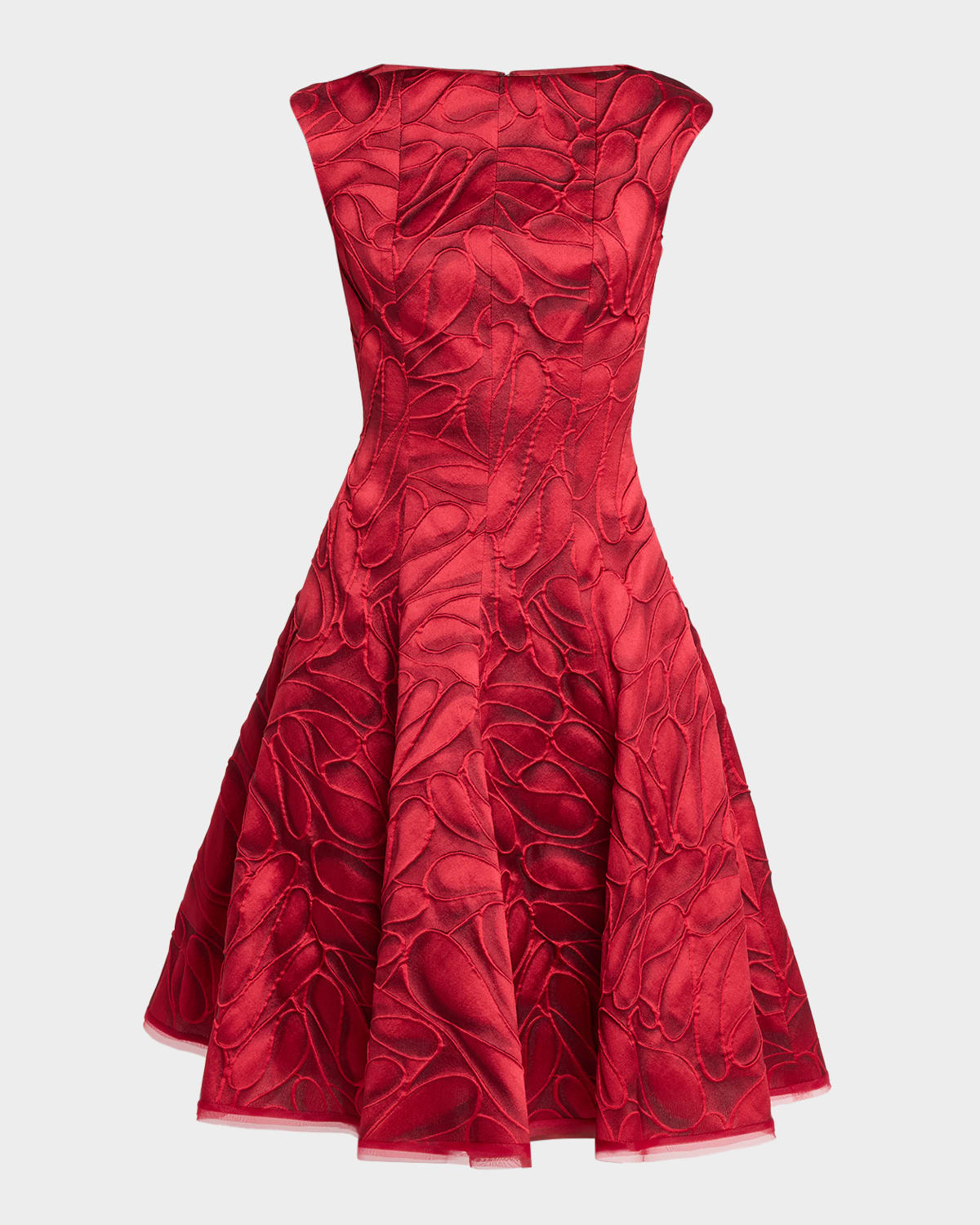 Talbot Runhof - Honeydrop Jacquard Knee-Length Fit & Flare Dress