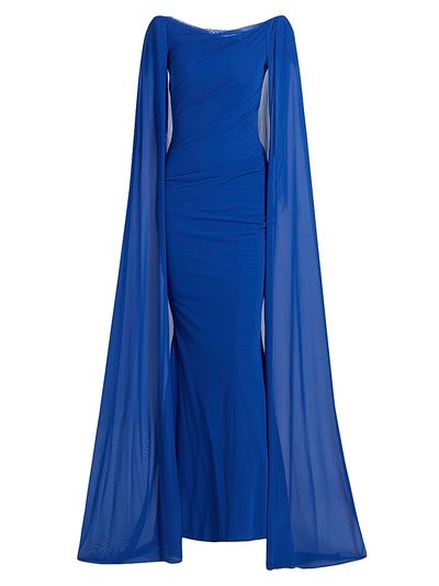 Talbot Runhof Women's Chiffon Cape-Sleeve Sheath Gown
