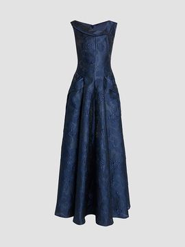 Talbot Runhof Women's Floral Jacquard Ballgown