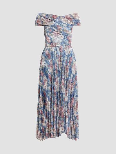Talbot Runhof Women's Floral Metallic Voile Cocktail Dress