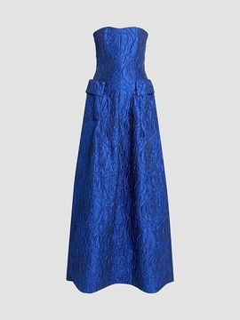Talbot Runhof Women's Jacquard Strapless Ballgown